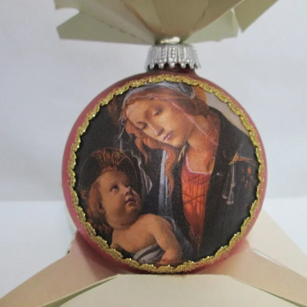 Kurt Adler Mother Mary w/ Baby Jesus glass Vintage Christmas Ornament 1977